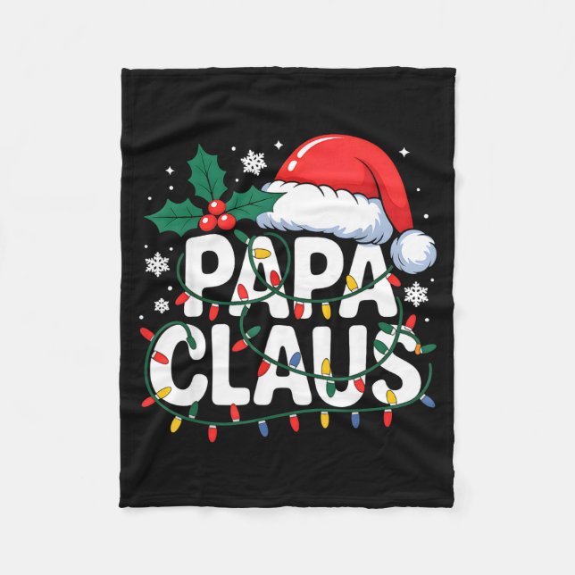 Couverture Polaire Papa Claus Christmas Lights Santa Family Matching  (Devant)
