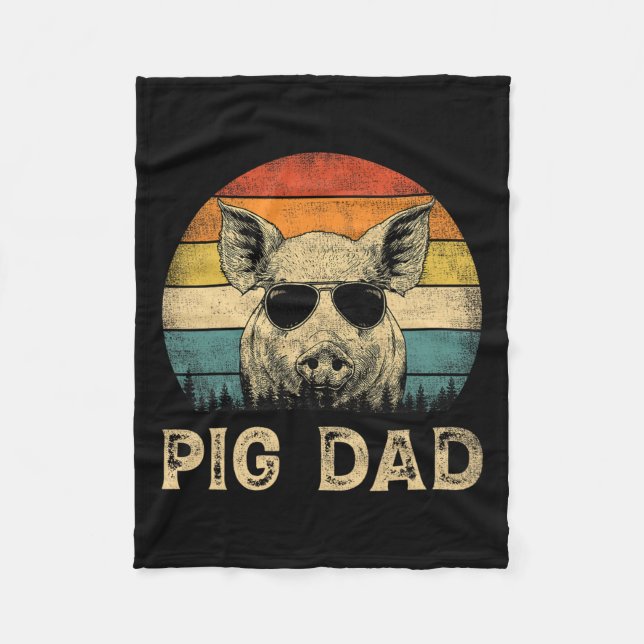 Couverture Polaire Papa cochon Amoureux de cochons Papa Fête des père (Devant)