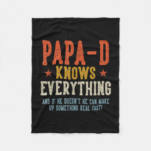 Couverture Polaire Papa-d sait tout fête des pères rétro vintage