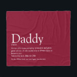 Couverture Polaire Papa Daddy Father Papa Définition Amusant Bordeaux<br><div class="desc">Personnalisez pour votre papa spécial, daddy ou père pour créer un cadeau unique pour la fête des pères, les anniversaires, Noël ou n'importe quel jour où vous voulez montrer à quel point il compte pour vous. Un moyen parfait de lui montrer à quel point il est incroyable chaque jour. Conçu...</div>
