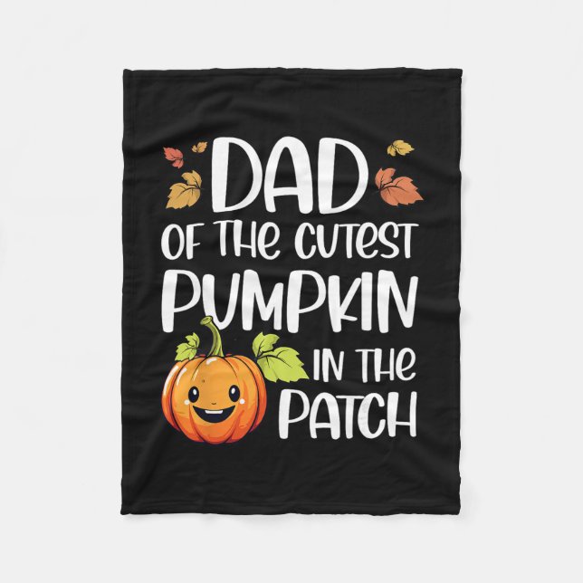 Couverture Polaire Papa de la citrouille la plus mignonne du patch Ha (Devant)