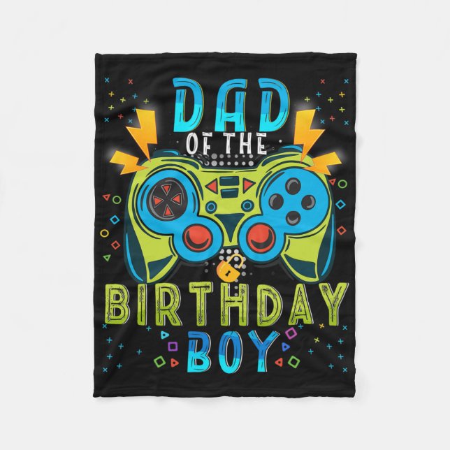 Couverture Polaire Papa du garçon d'anniversaire Vidéo Game Matching  (Devant)
