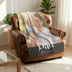 Couverture Polaire Papa Établit Photo Noir Amusant Gras Simple