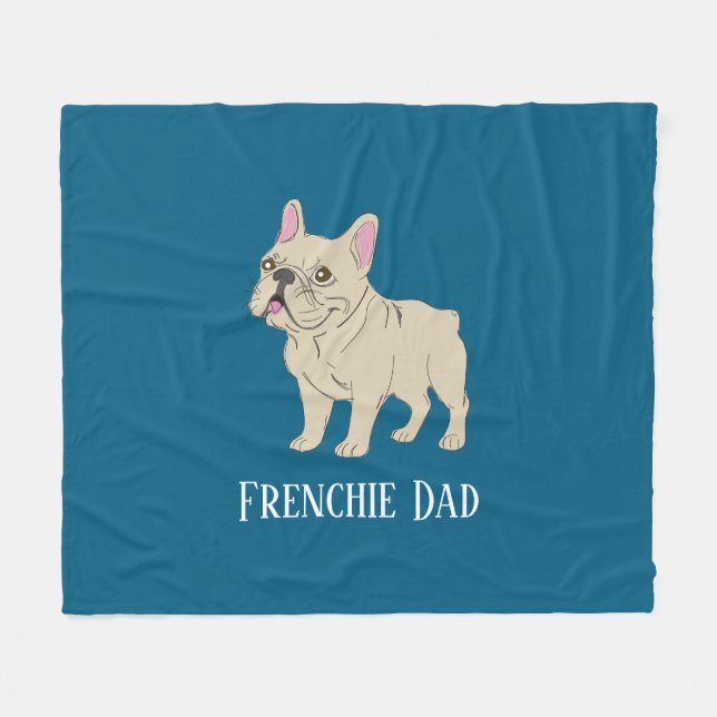 Couverture Polaire Papa Frenchie (Devant (Horizontal))