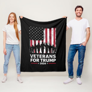 Couverture Polaire Papa Grand-père vétérans pour Trump 2024 Drapeau a