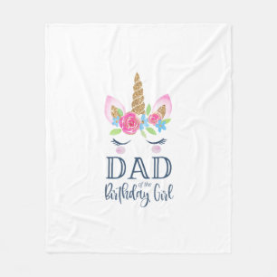 Couverture Polaire Papa Licorne Homme du Jour de la Fête de la Fille