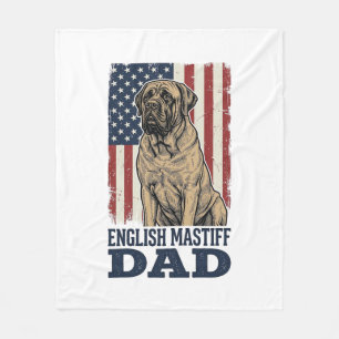 Couverture Polaire Papa Mastiff Anglais Design de chien vintage patri