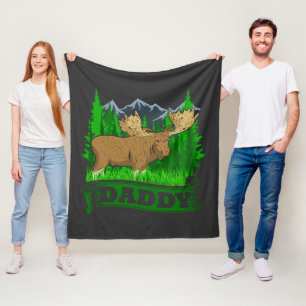 Couverture Polaire Papa Moose Hunting Papa