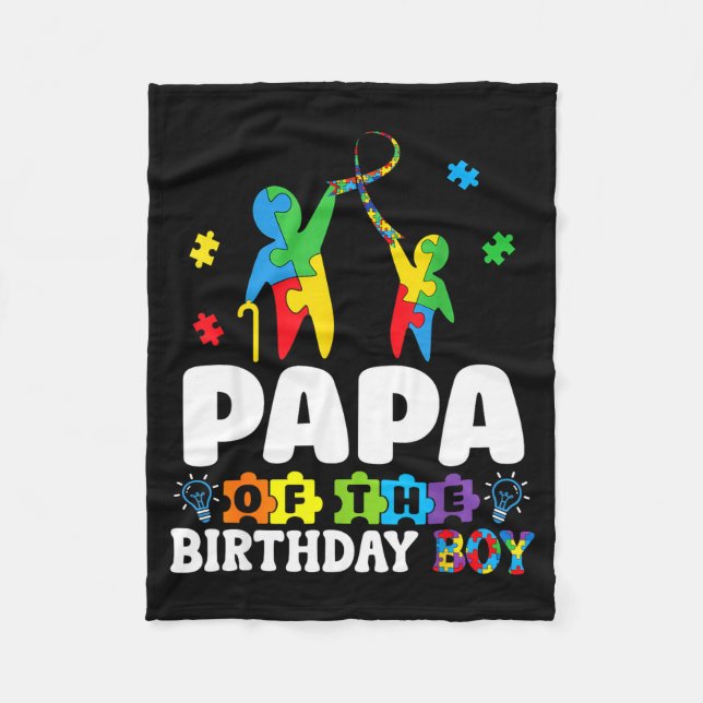 Couverture Polaire Papa Of The Birthday Boy Autism Awareness Support  (Devant)
