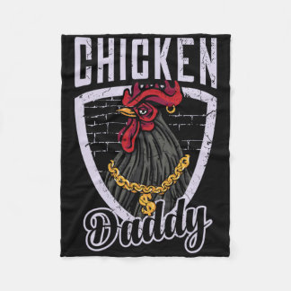 Couverture Polaire Papa Poule Éleveur de Volailles Vintage Drôle Fête