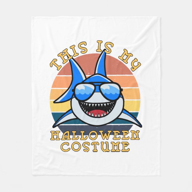 Couverture Polaire Papa Requin Soleil Couchant Drôle Épouvantable (Devant)