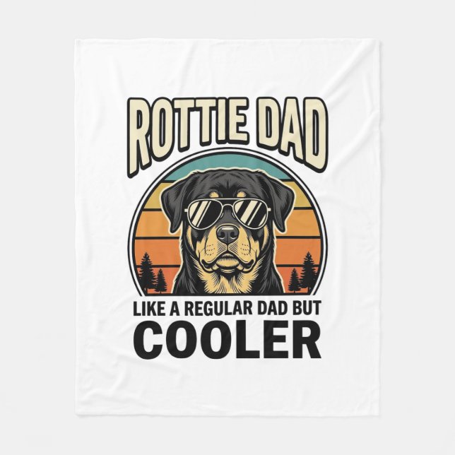Couverture Polaire Papa Rottie comme un papa normal mais design plus  (Devant)