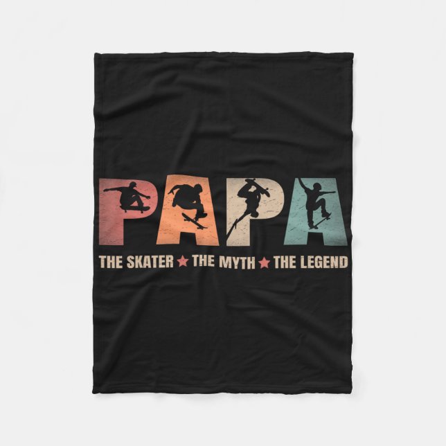 Couverture Polaire Papa Skater Myth Legend Skateboard Skateboarding D (Devant)