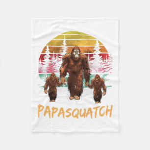 Couverture Polaire Papa Squatch Retro Bigfoot Papa Sasquatch Yeti Fat