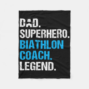 Couverture Polaire Papa Superhero entraîneur biathlon amusant entraîn