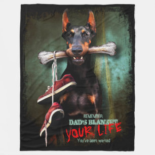 Couverture Polaire Papa's Stuff, Your Life : Dobermann & Bone - Funny