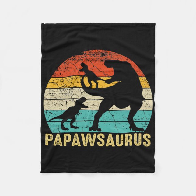 Couverture Polaire Papawsaurus Rex Papaw Dinosaure 2 Enfants Fête des (Devant)