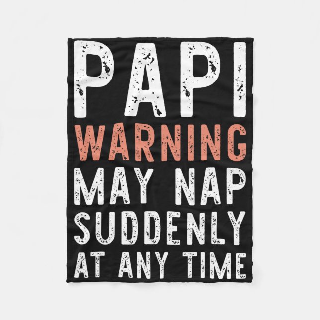 Couverture Polaire Papi Attention Peut Faire Une Sieste Soudainement  (Devant)