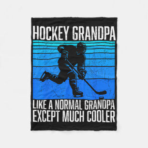 Couverture Polaire Papi hockey drôle Fan de hockey Joueur de hockey s
