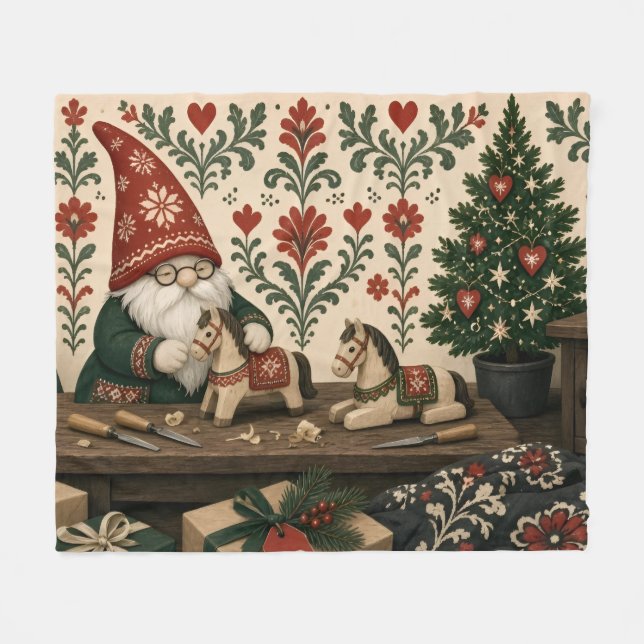 Couverture Polaire Papier cadeau de Noël Renne  (Devant (Horizontal))
