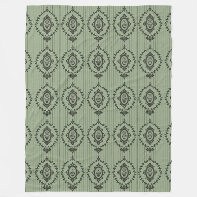 Couverture Polaire Papier peint baroque en vert (Devant)