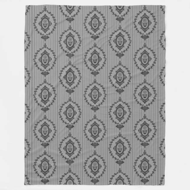 Couverture Polaire Papier peint baroque gris (Devant)