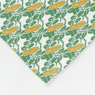 Couverture Polaire Papier peint floral Art Nouveau Green Buttcup
