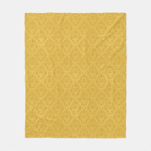 Couverture Polaire Papier peint floral d'or de luxe (Devant)