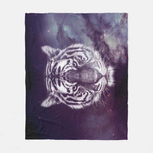 Couverture Polaire Papier peint Galaxy Tiger Face (Devant)