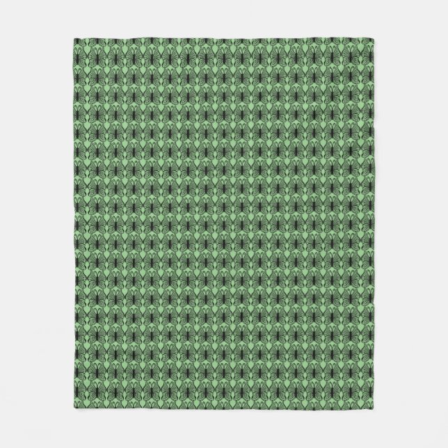 Couverture Polaire Papillon Abstrait Motif Sage vert (Devant)