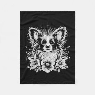 Couverture Polaire Papillon Amoureux des chiens style rétro tatouage
