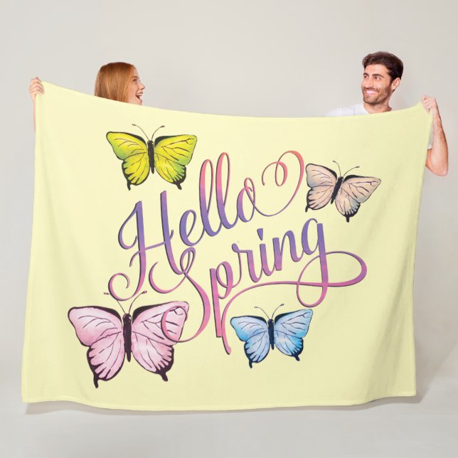 Couverture Polaire Papillon Bonjour printemps (En situation)