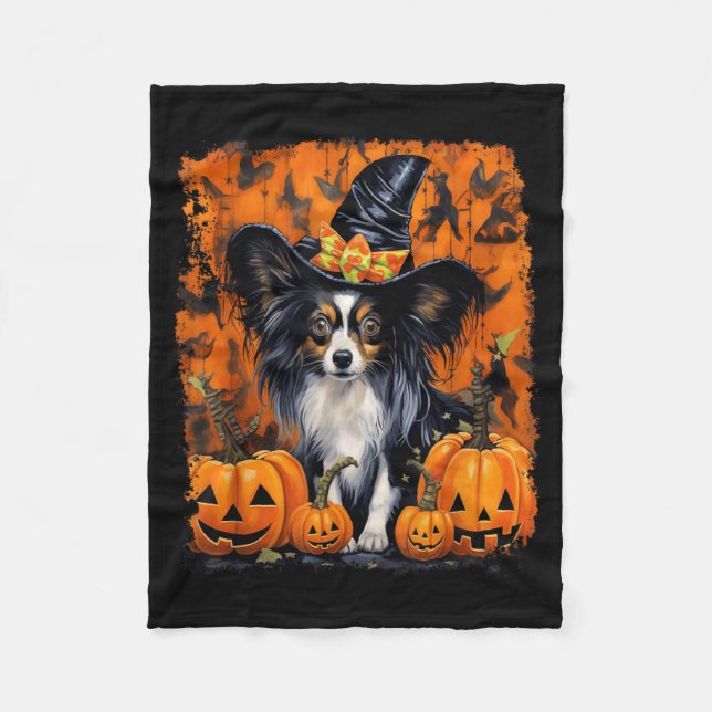 Couverture Polaire Papillon Chien Halloween (Devant)