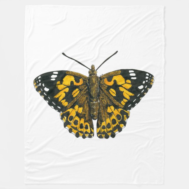Couverture Polaire Papillon de femme peint (Devant)
