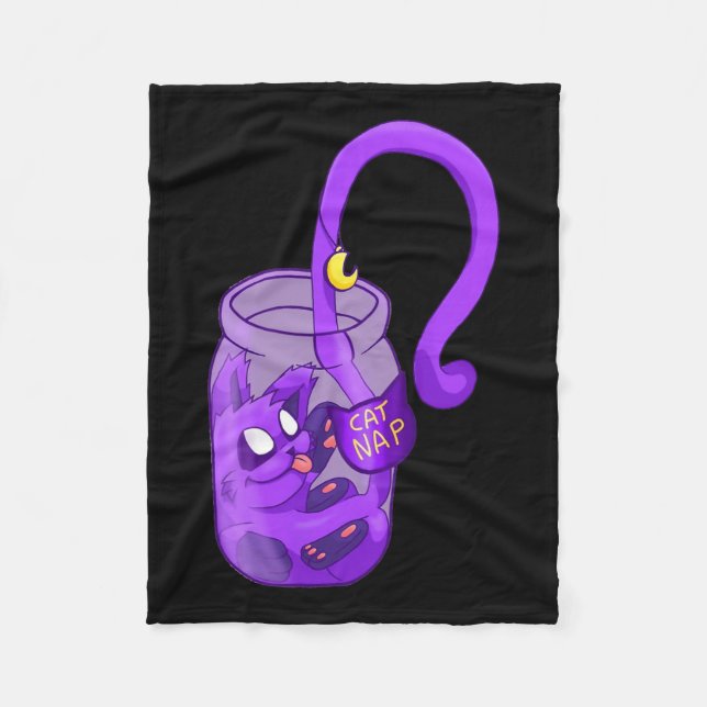 Couverture Polaire Papillon de lune - Chat mignon (Devant)