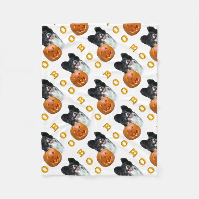 Couverture Polaire Papillon Halloween BOO (Devant)