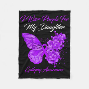 Couverture Polaire Papillon Je Porte Violet Pour Ma Fille Épilepsie A