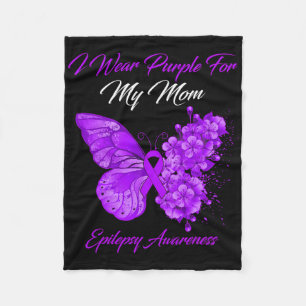 Couverture Polaire Papillon Je Porte Violet Pour Ma Mère Épilepsie
