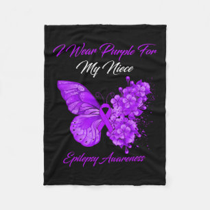 Couverture Polaire Papillon Je Porte Violet Pour Ma Nièce Epilepsie A