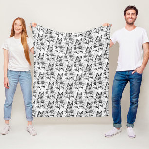 Couverture Polaire Papillon minimaliste sur la conception Motif de fl