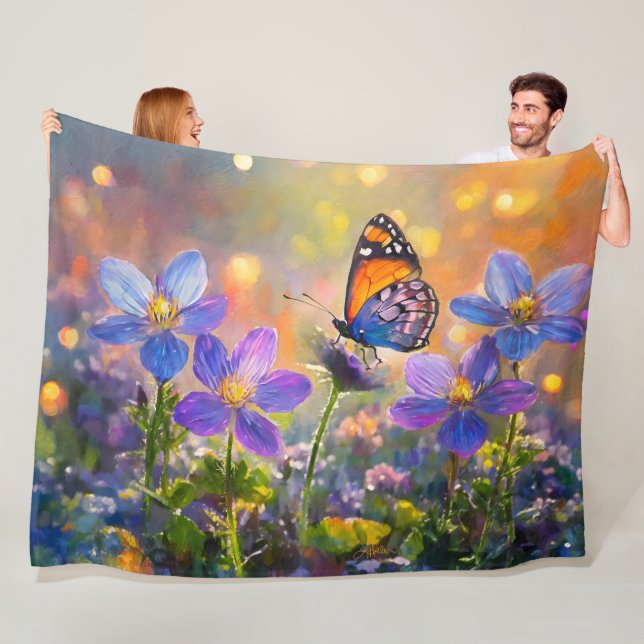 Couverture Polaire Papillon minuscule sur les Fleurs sauvages au leve (En situation)