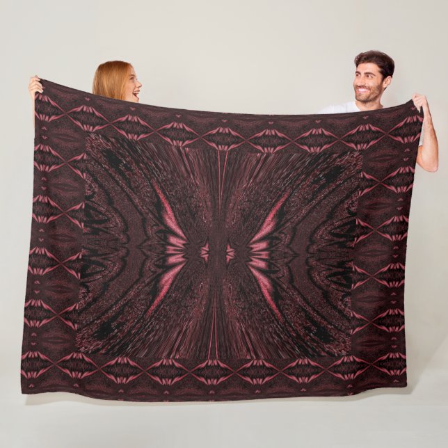 Couverture Polaire Papillon rose clair (En situation)