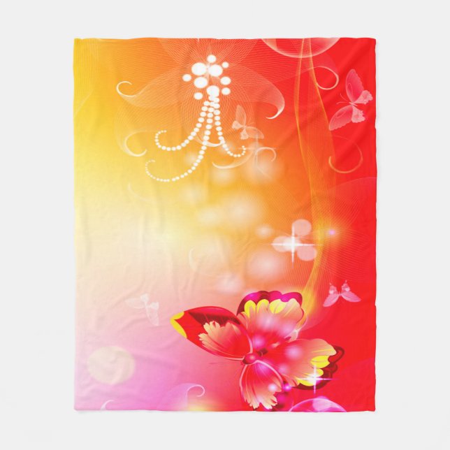 Couverture Polaire Papillon rouge (Devant)