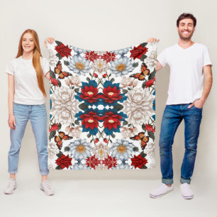 Couverture Polaire Papillon sans émail et Motif de fleurs Nature-Insp