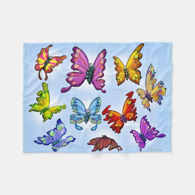 Couverture Polaire Papillons (Devant (Horizontal))