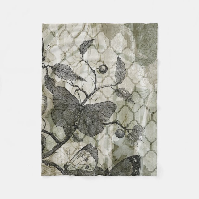 Couverture Polaire Papillons Arabesques I (Devant)