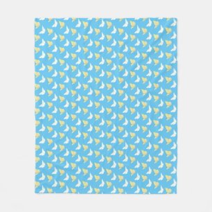 Couverture Polaire Papillons blancs et jaunes clairs Flying Blue