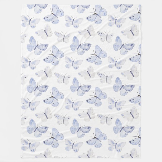 Couverture Polaire Papillons de lavande violette (Devant)