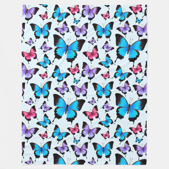 Couverture Polaire Papillons Féminin Sarcelle Grand (Devant)