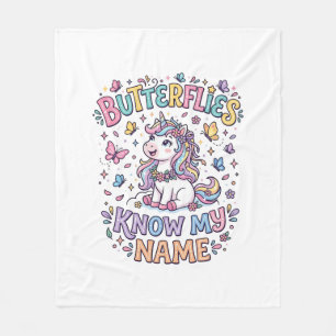 Couverture Polaire Papillons Licorne Connaissent Mon Nom Charmant Art
